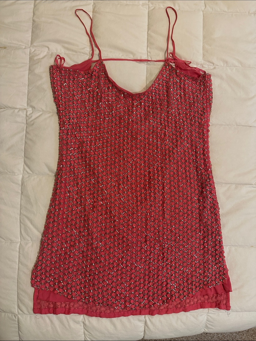 Parker Red Beaded Spaghetti Strap Camisole